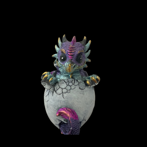 Baby Dragon Hatching from Egg Figurine