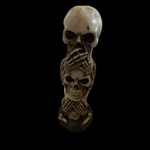 Three Wise Skulls Gothic Ornament Statue