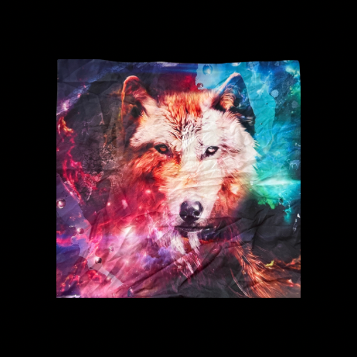 Rainbow Sky Spirit Wolf Cushion Cover 🌈🐺☁️