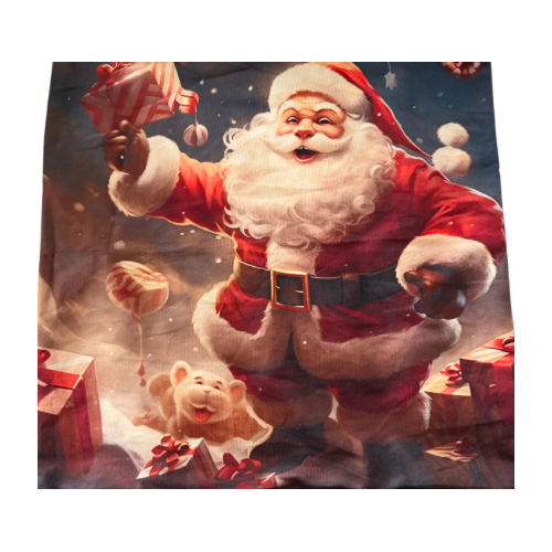 Santa with Gift in Hand Cushion Cover