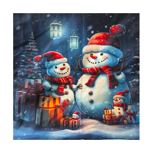 Christmas Snowman Family Cushion Cover